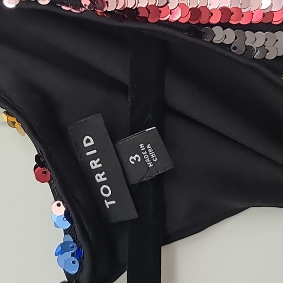 Torrid Size 3 Stretch multi-color sequined party dress - Picture 3 of 3